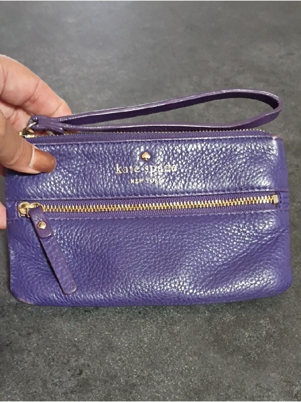 kate spade Purple Leather Wristlet Clutch